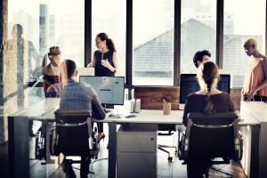 Business People Using Computer Working Concept Business People Using Computer Working Concept