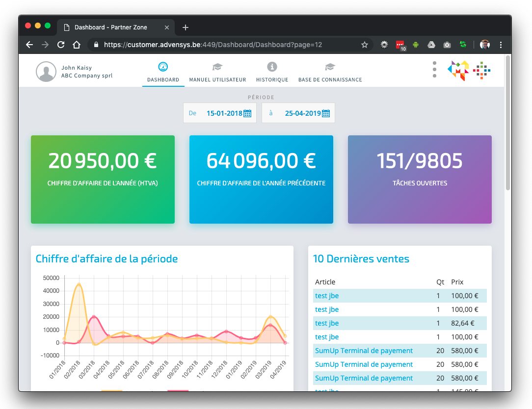 modullo portal - dashboard